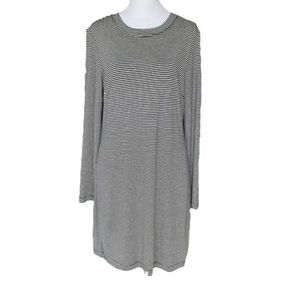Trina Turk Black & White Striped‎ Long Sleeve Lined T-Shirt Dress Size Small